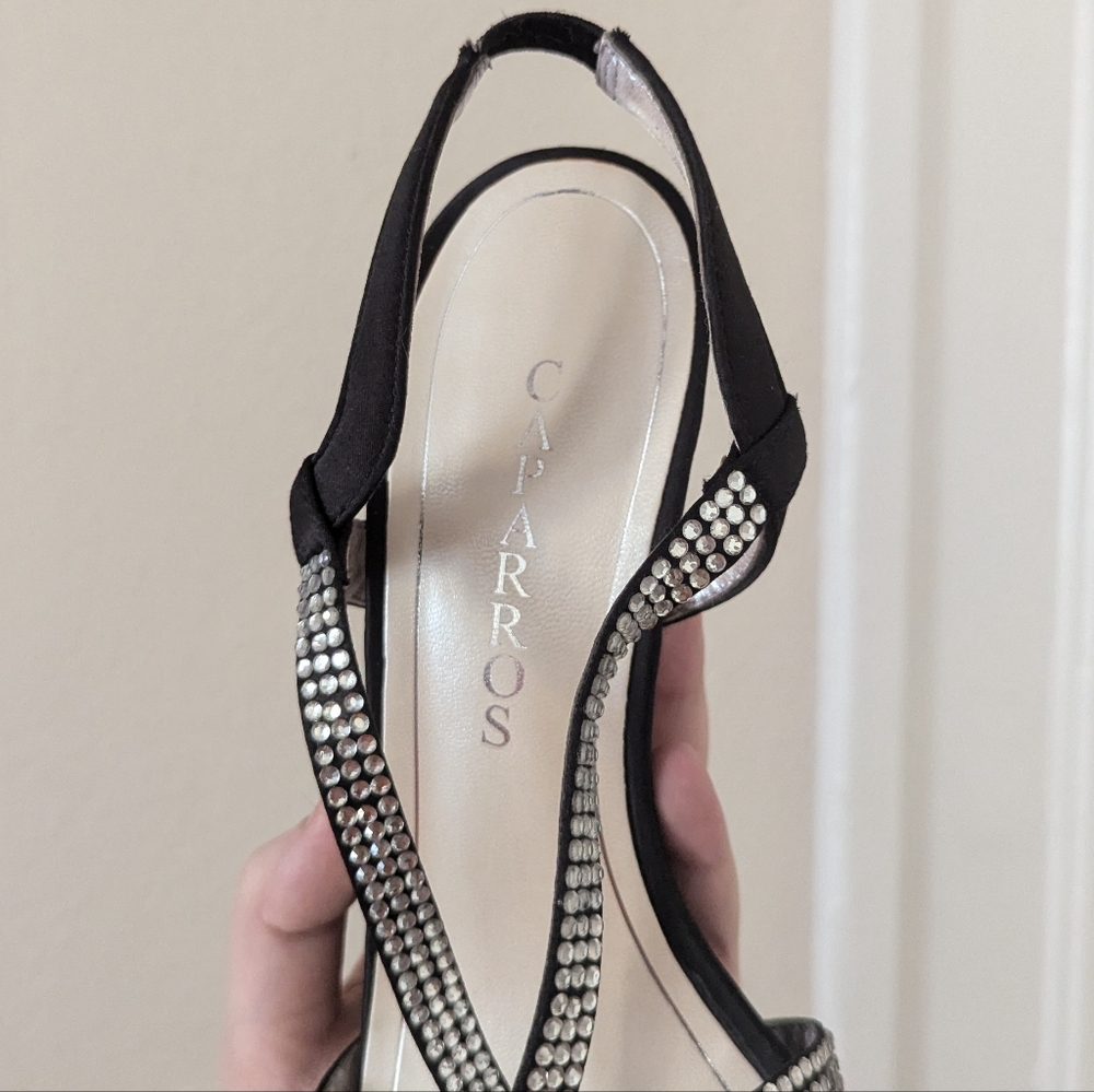 Caparros Black Rhinestone Heels - Picture 10 of 11